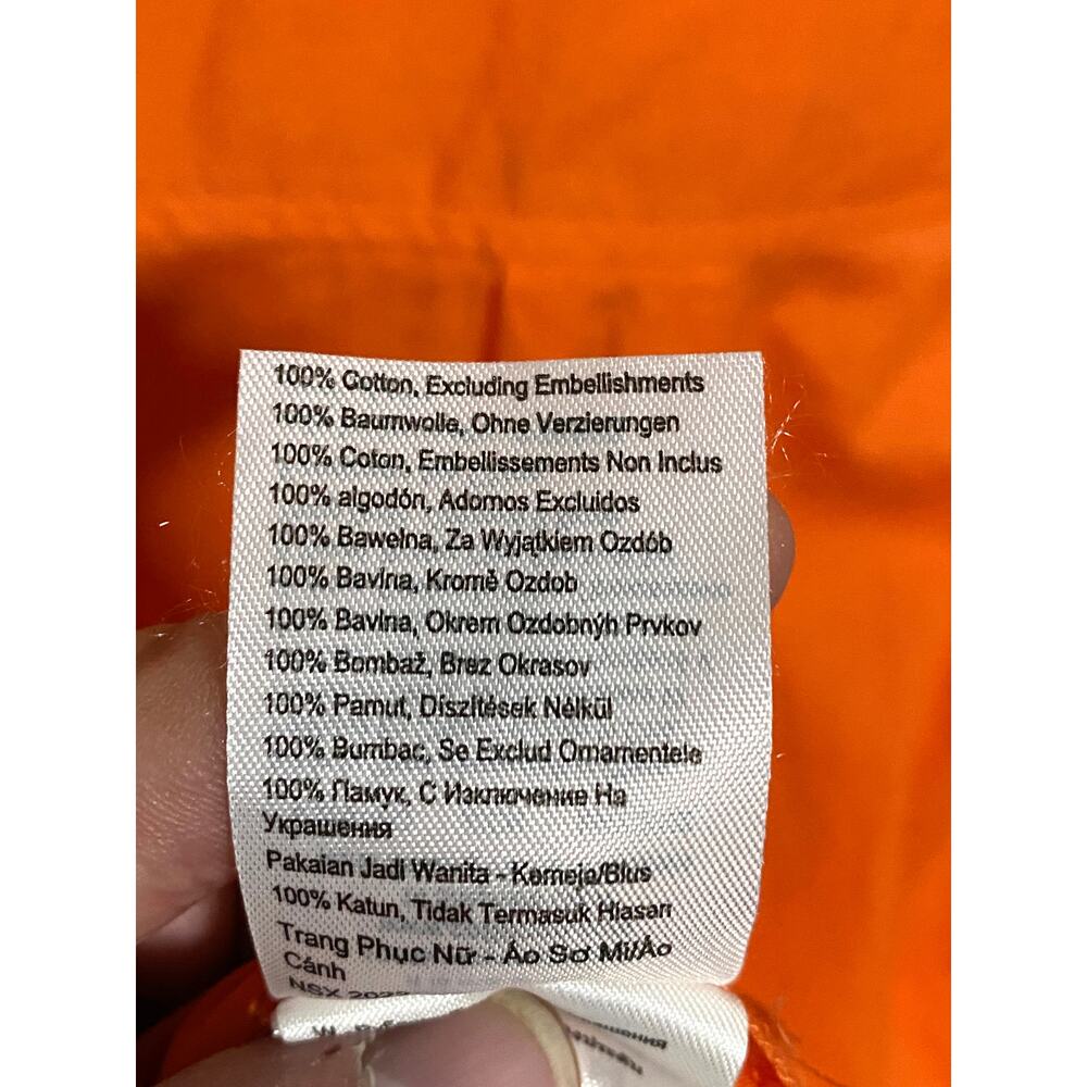 Cotton:On Oversized Orange Button Dad Shirt Womens XS Organic Cotton Casual NWT - Picture 8 of 8